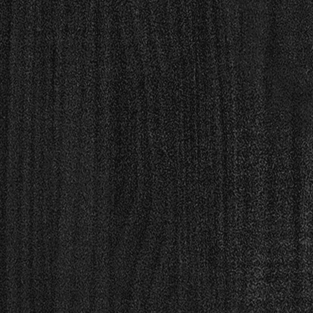 vidaXL Jardinera de madera maciza de pino negro 70x70x70 cm