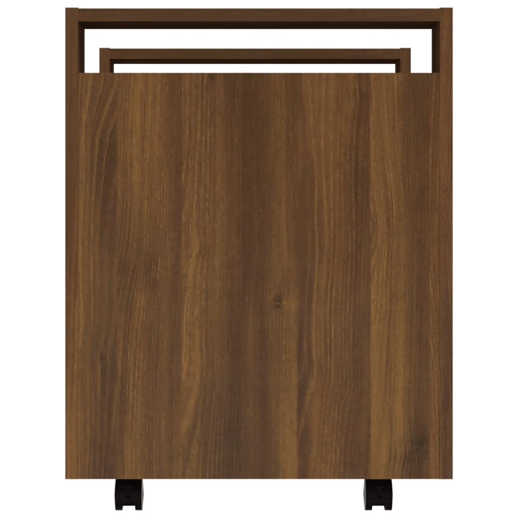 vidaXL Carrito de escritorio contrachapada marrón roble 60x45x60 cm