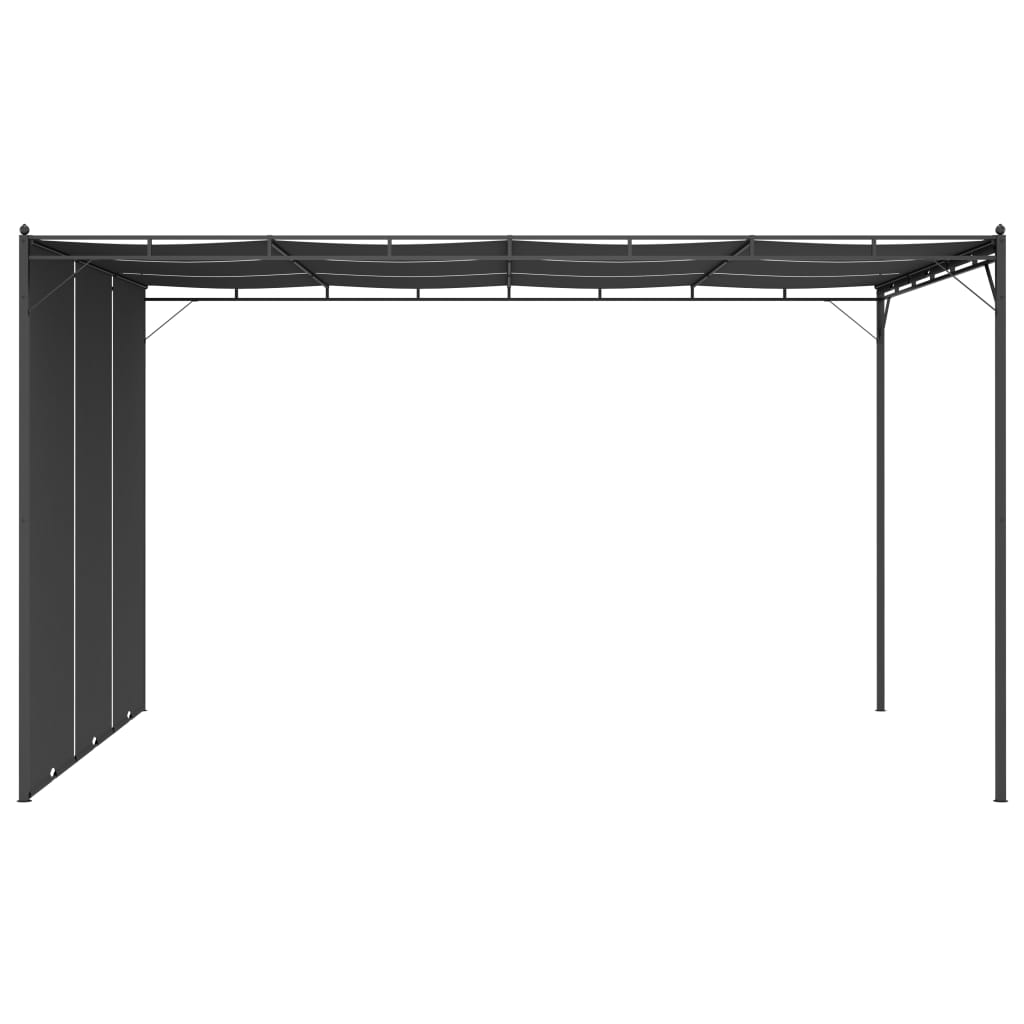 vidaXL Cenador de jardín con cortina lateral gris antracita 4x3x2,25 m