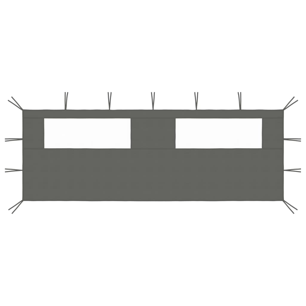 vidaXL Pared lateral de cenador con ventanas gris antracita 6x2 m