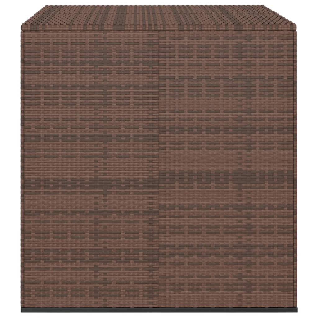 vidaXL Baúl de cojines para jardín de ratán PE marrón 100x97,5x104 cm
