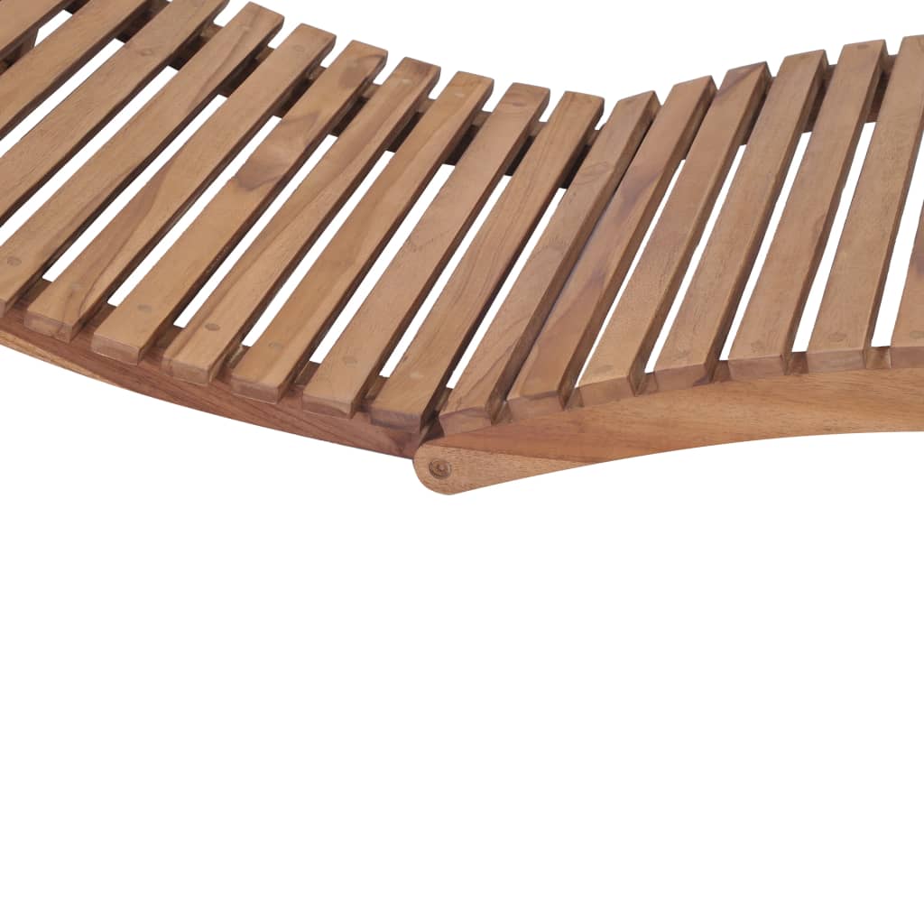 vidaXL Tumbona plegable de madera maciza de teca