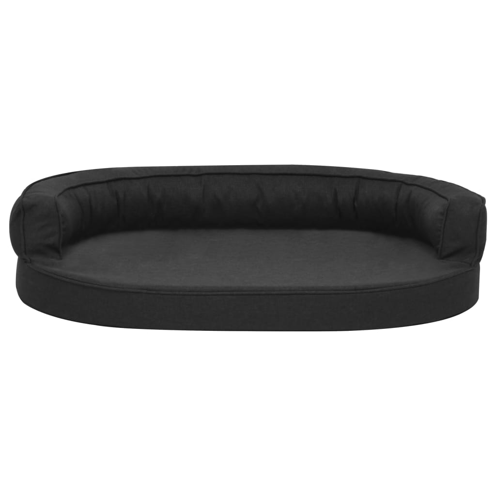 vidaXL Colchón de cama de perro ergonómico aspecto lino negro 75x53cm