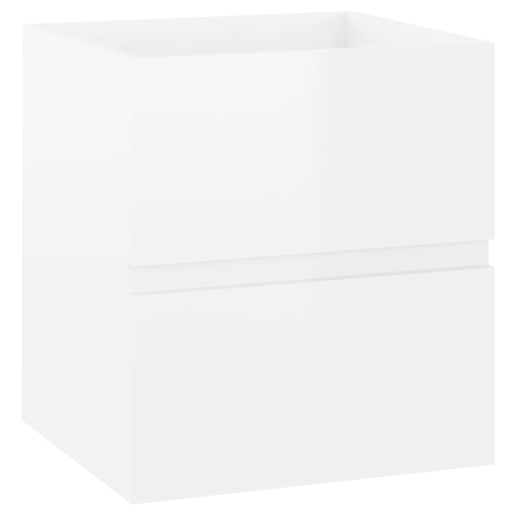 vidaXL Armario de lavabo madera ingeniería blanco brillo 41x38,5x45 cm