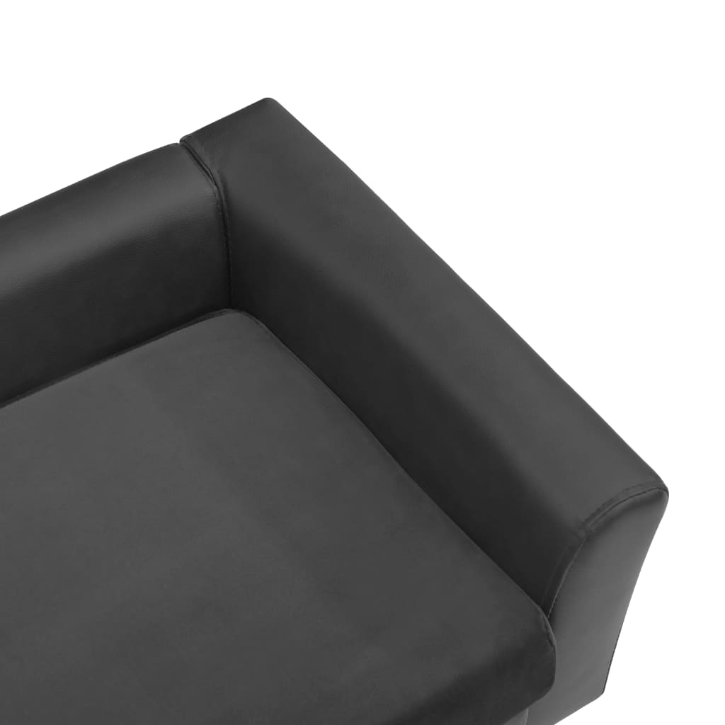 vidaXL Sofá de perro felpa y cuero sintético gris oscuro 60x43x30 cm
