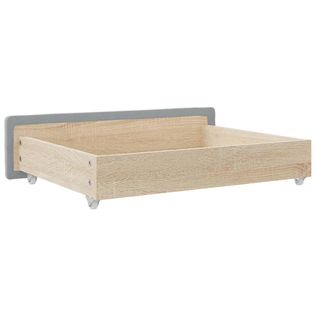 vidaXL Cajones de cama 2 uds madera de ingeniería y tela gris claro