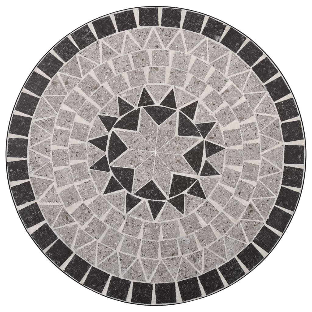 vidaXL Mesa bistro de mosaico cerámica gris 61 cm