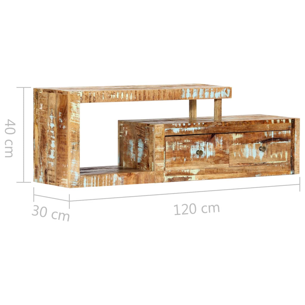 vidaXL Mueble para la TV 120x30x40 cm madera maciza reciclada