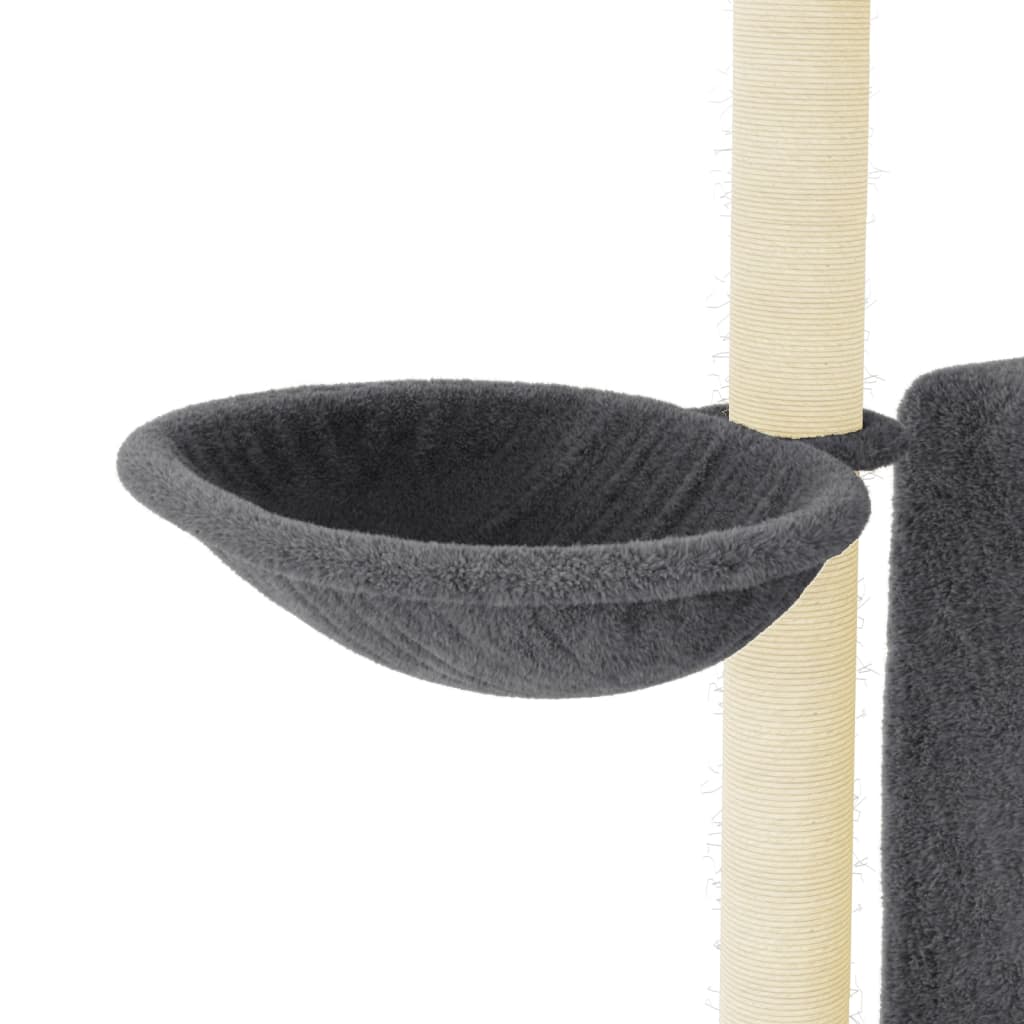 vidaXL Rascador para gatos con postes de sisal gris oscuro 96,5 cm
