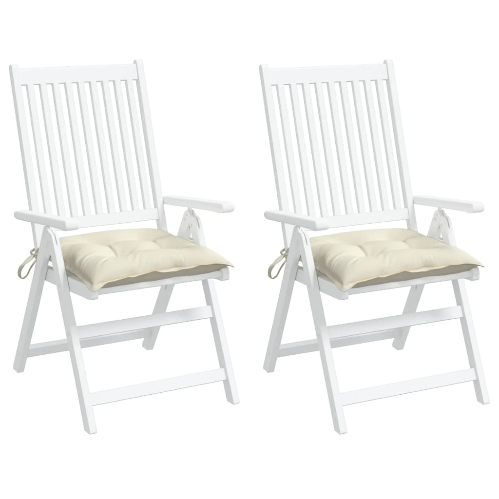 vidaXL Cojines de silla de jardín 2 uds tela Oxford crema 40x40x7 cm