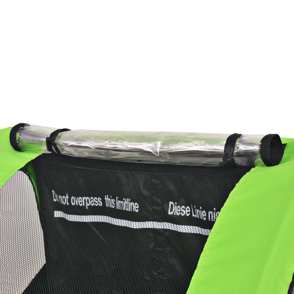vidaXL Remolque para bicicletas gris y verde 30 kg