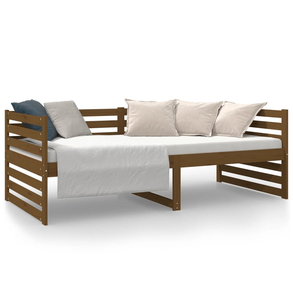 vidaXL Sofá cama de madera maciza de pino marrón miel 90x190 cm