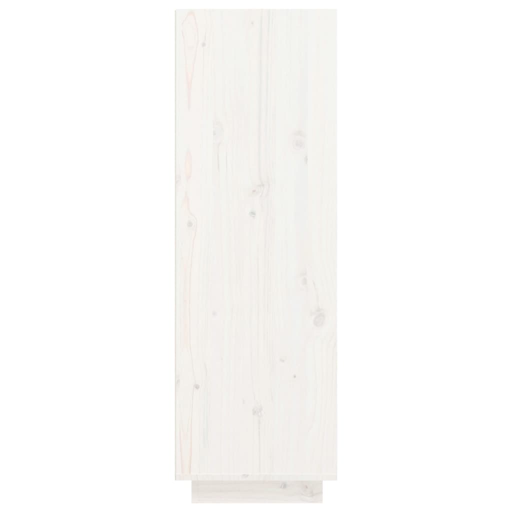 vidaXL Mueble zapatero de madera maciza de pino blanco 30x34x105 cm