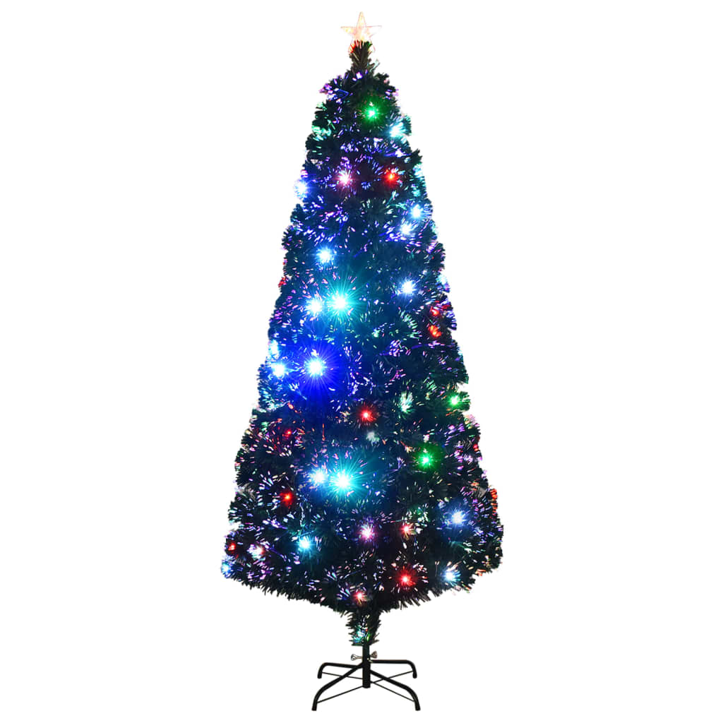 vidaXL Árbol de Navidad con luces y soporte fibra óptica 210 cm