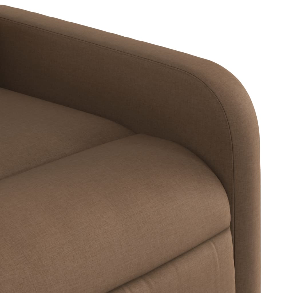 vidaXL Sillón reclinable elevable de tela marrón