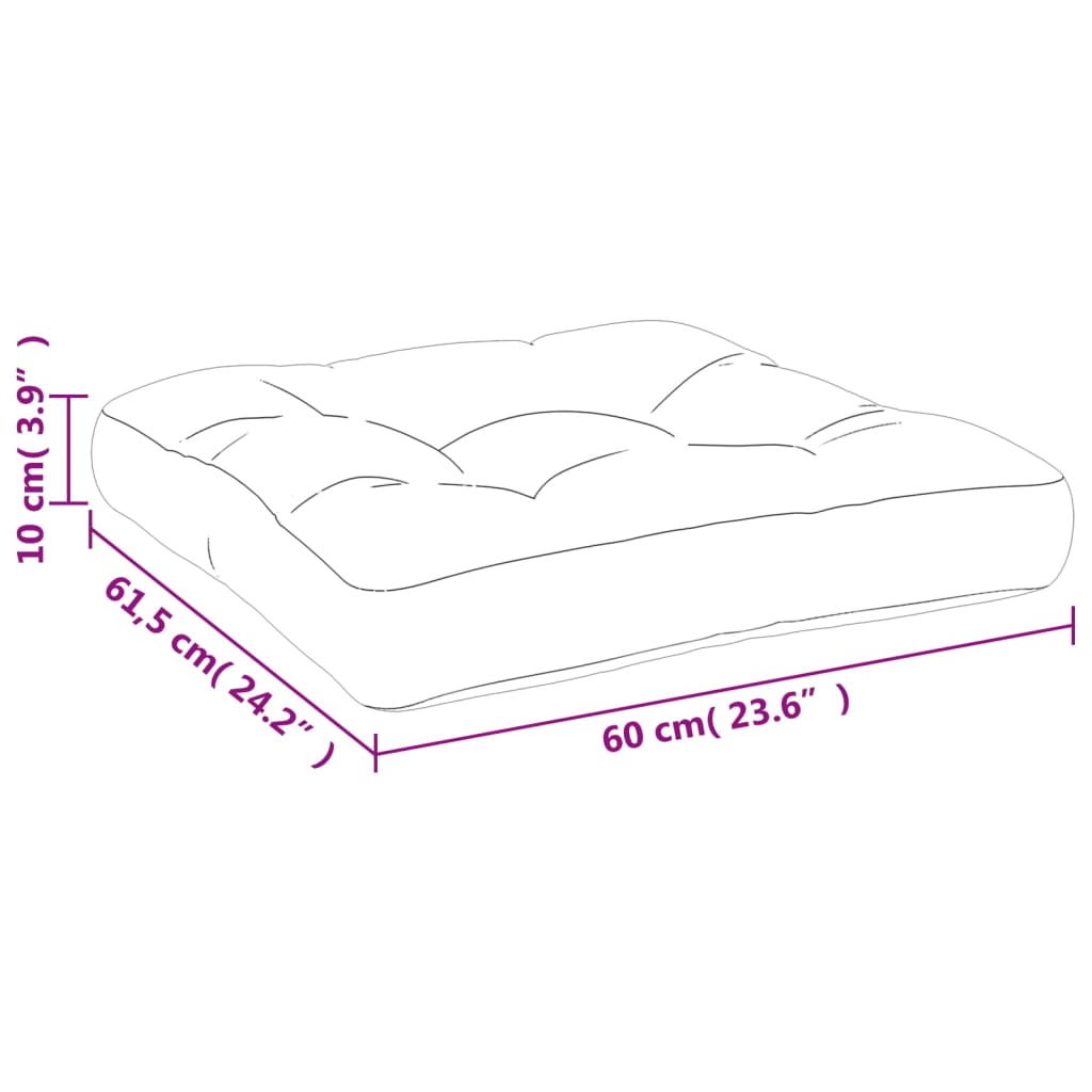 vidaXL Cojín para sofá de palets tela crema 60x61,5x10 cm