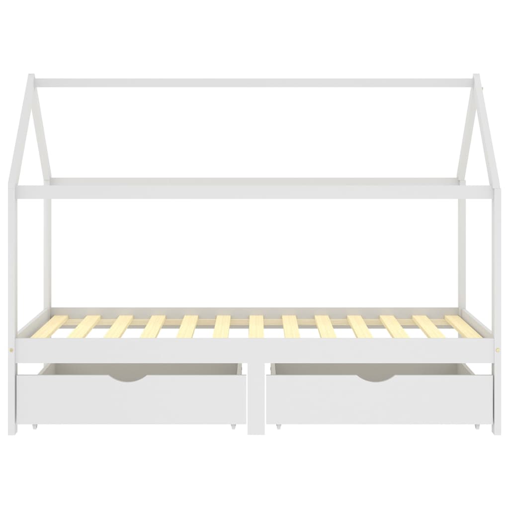 vidaXL Estructura de cama infantil cajones madera pino blanco 90x200cm