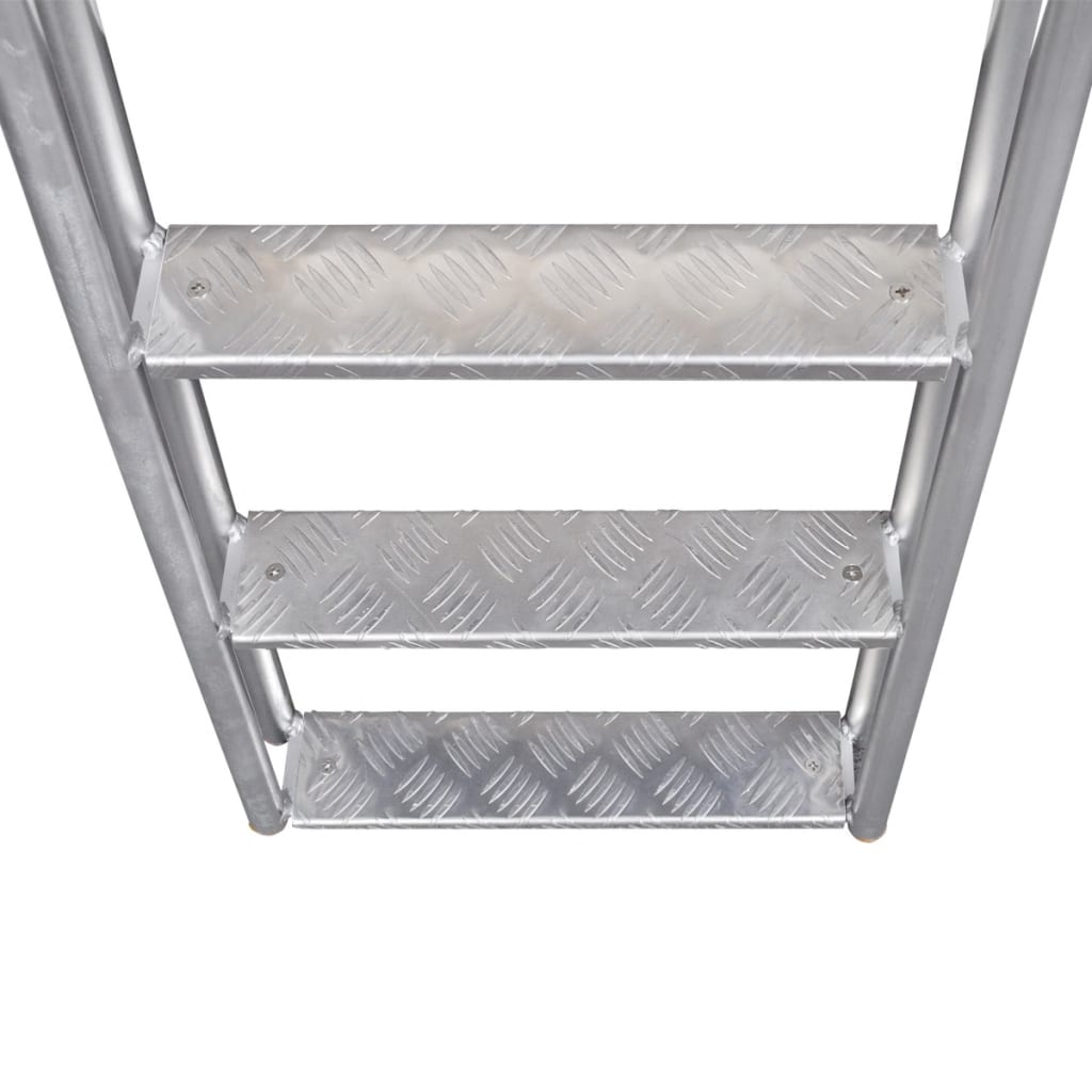 Escalera de pie de aluminio con peldaños antideslizantes