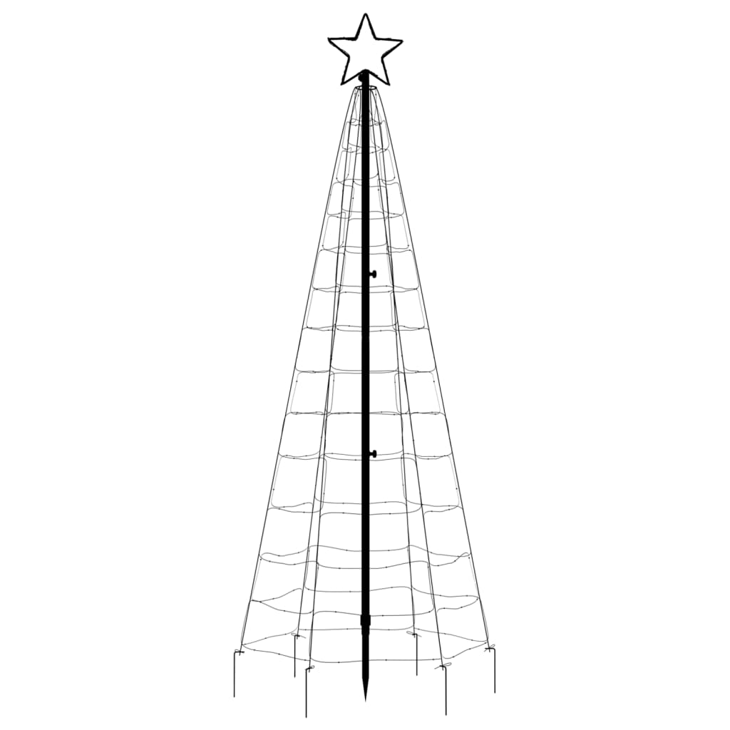 vidaXL Árbol de Navidad cono con estacas 220 LEDs blanco cálido 180 cm