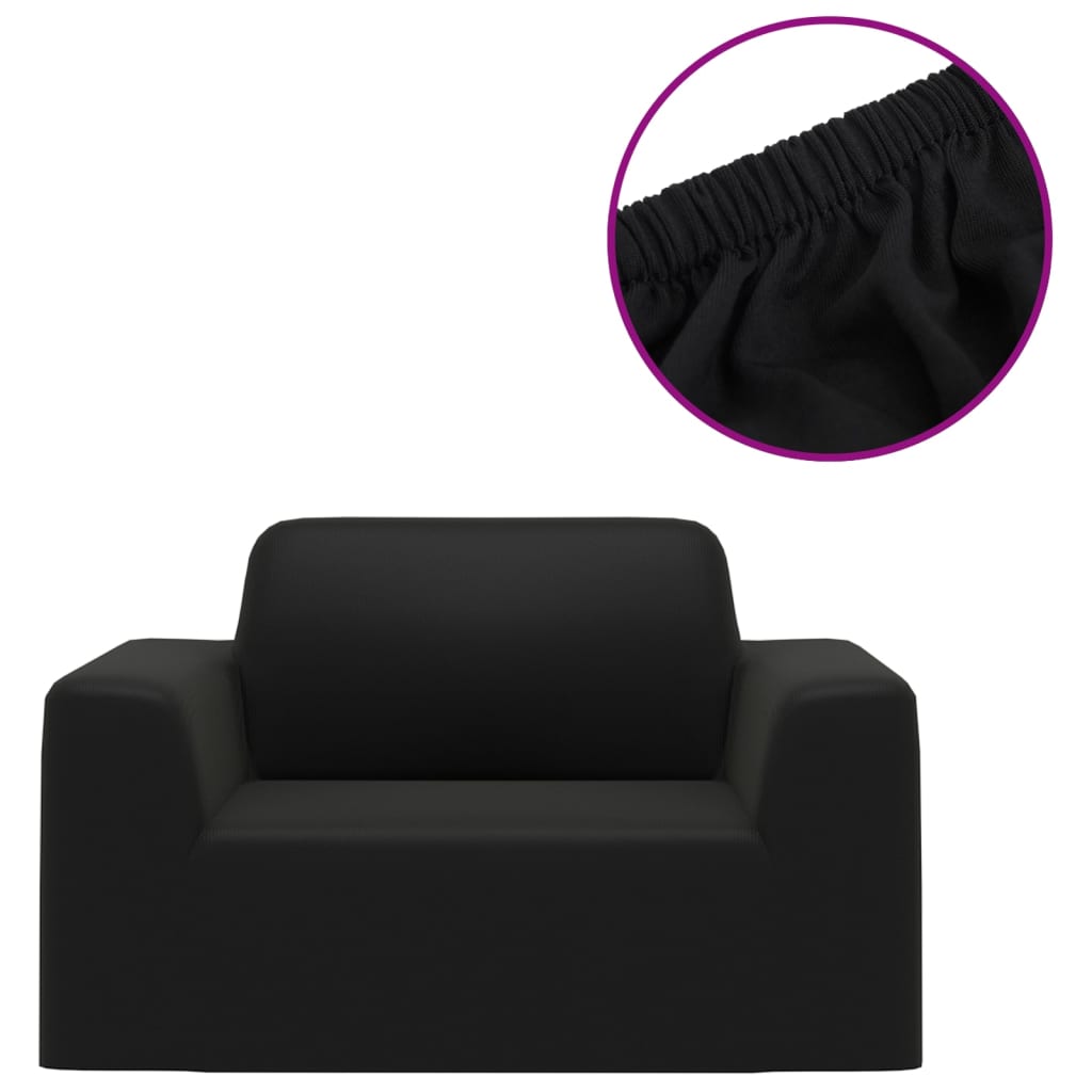 vidaXL Funda elástica para sillón poliéster jersey negra