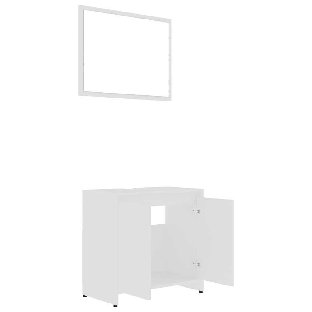vidaXL Juego de muebles de baño 3 piezas madera ingeniería blanco