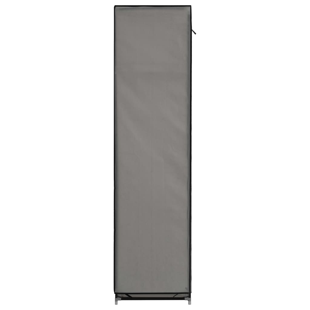 Armario con compartimentos y varillas tela gris 150x45x175 cm