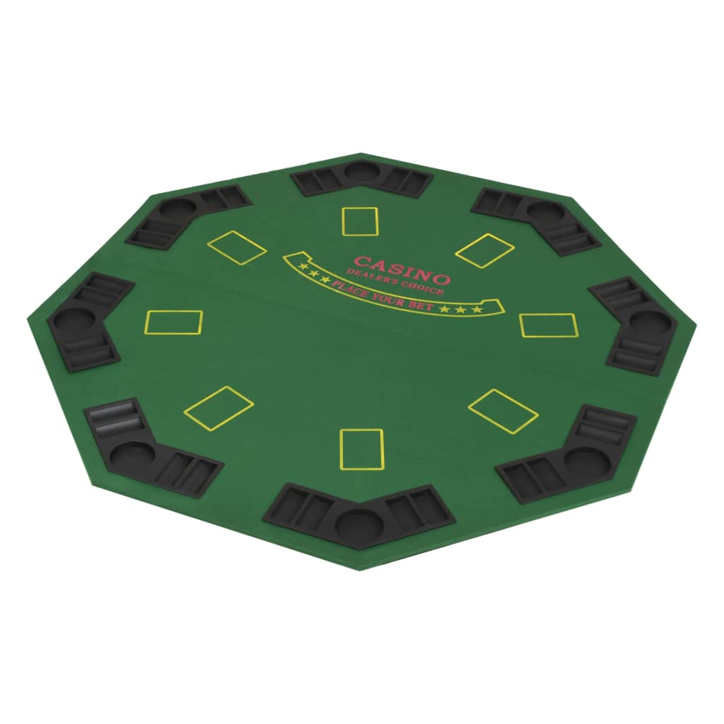 vidaXL Superficie de póker plegable en 2 para 8 jugadores octogonal