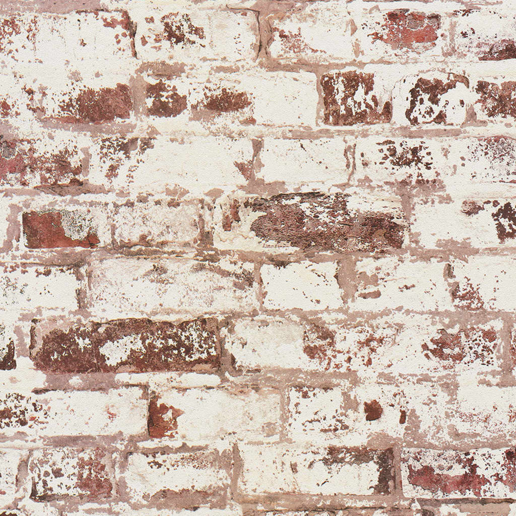 DUTCH WALLCOVERINGS Papel de pared ladrillo rojo y blanco