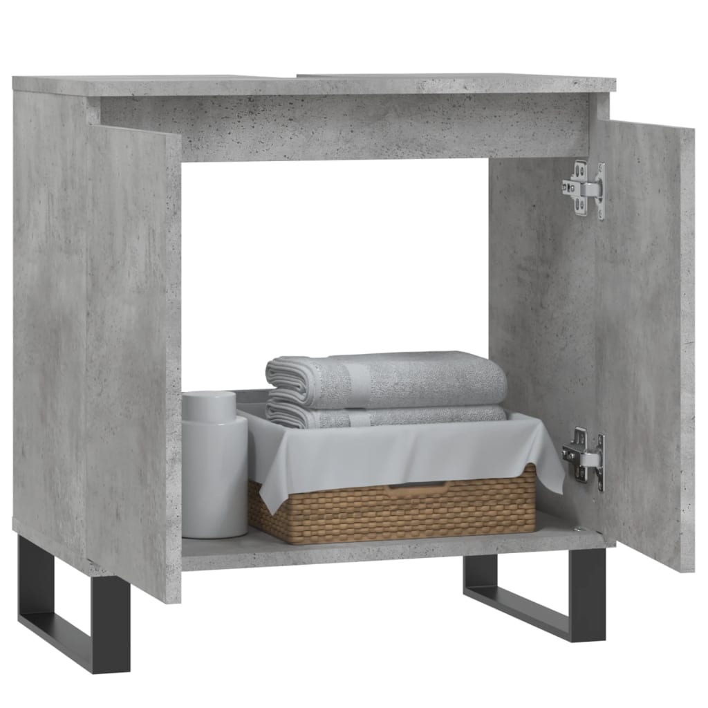 vidaXL Armario de baño madera de ingeniería gris hormigón 58x33x60 cm