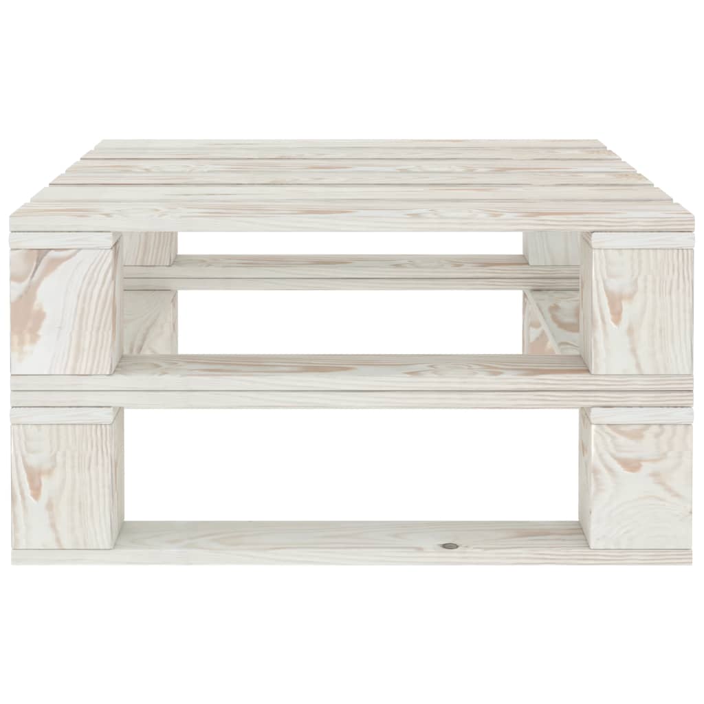 vidaXL Juego de muebles de palets para jardín 8 piezas madera blanco