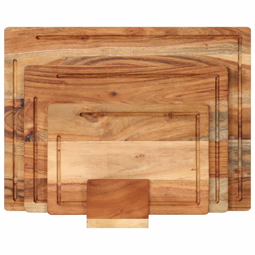 vidaXL Juego tablas de cortar con soporte 3 pzas madera maciza acacia