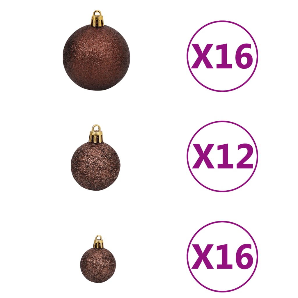 vidaXL Lote de bolas de Navidad 100 uds marrón/bronce/dorado 3/4/6 cm
