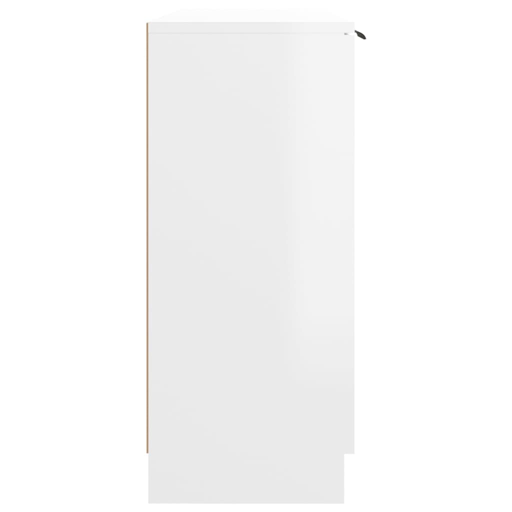 vidaXL Aparador de madera contrachapada blanco brillante 90,5x30x70 cm