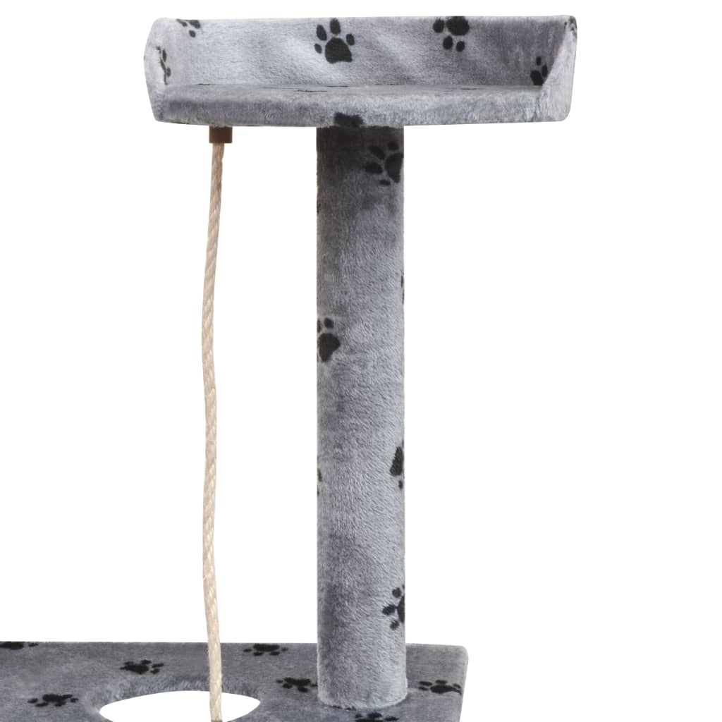 vidaXL Rascador para gatos poste rascador de sisal 150 cm huellas gris