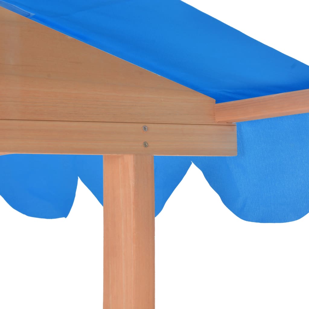 vidaXL Casa de juegos para niños con arenero madera abeto azul UV50