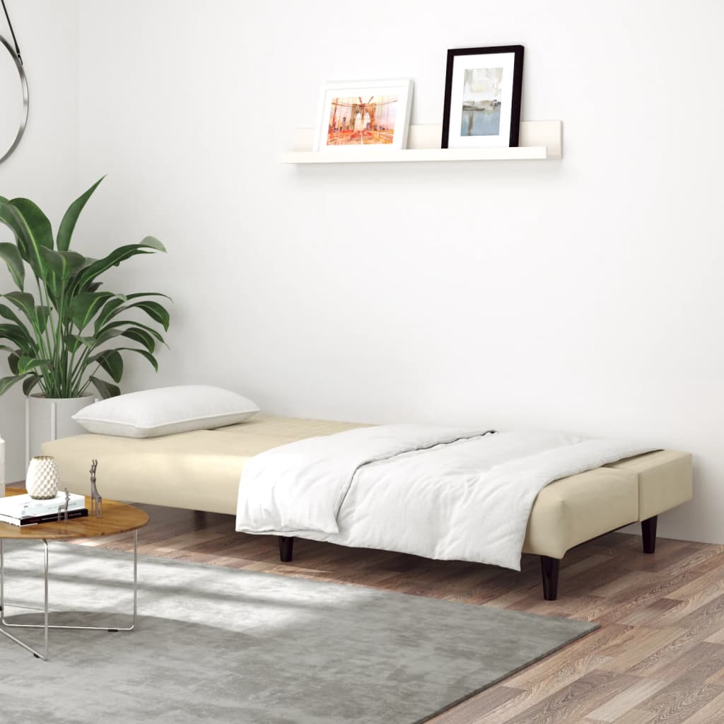 vidaXL Sofá cama de 2 plazas terciopelo color crema