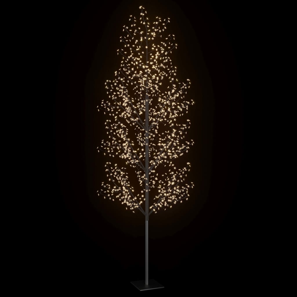 vidaXL Árbol de Navidad 1200 LED blanco cálido flores de cerezo 400 cm