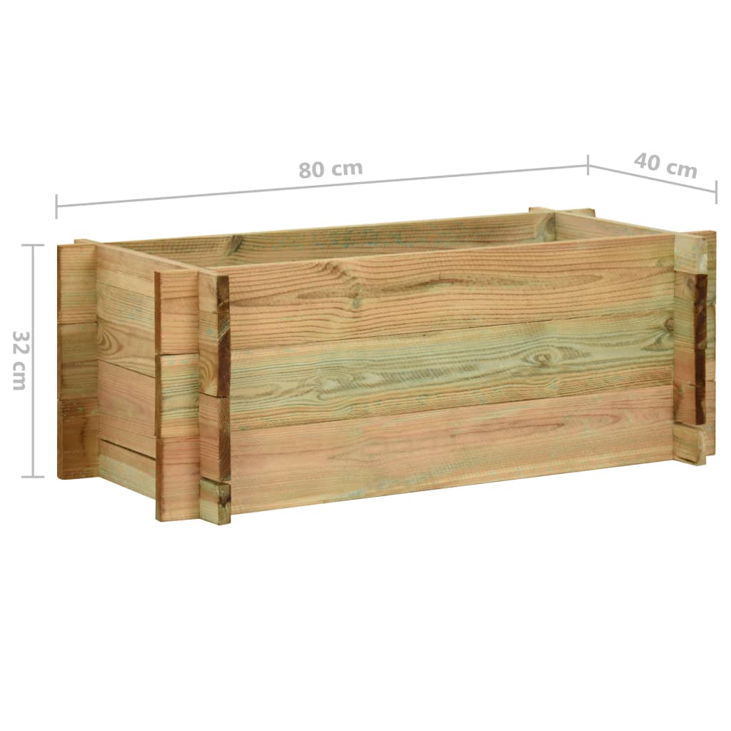 vidaXL Jardinera de verduras madera pino impregnada 80 cm