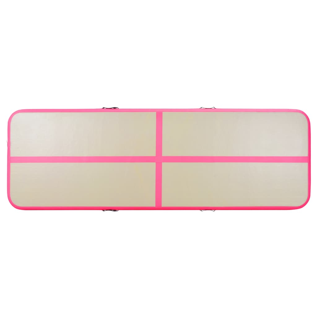 vidaXL Esterilla inflable de gimnasia con bomba 600x100x10 cm PVC rosa