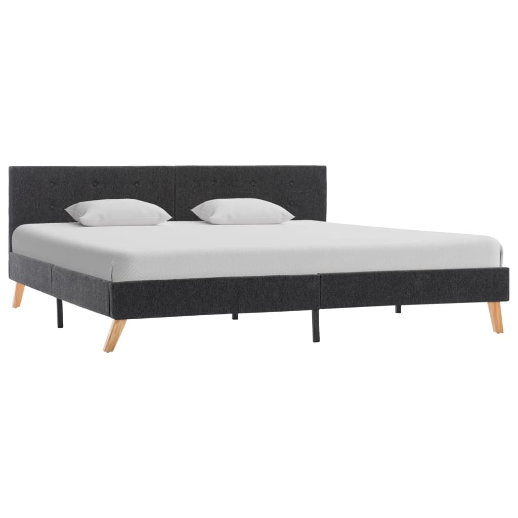vidaXL Estructura de cama de tela gris oscuro 180x200 cm