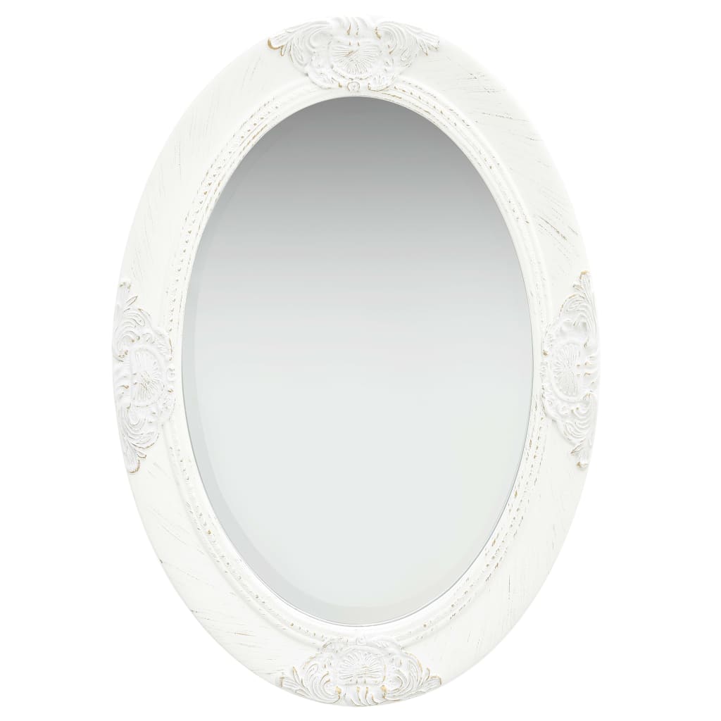 vidaXL Espejo de pared estilo barroco blanco 50x70 cm