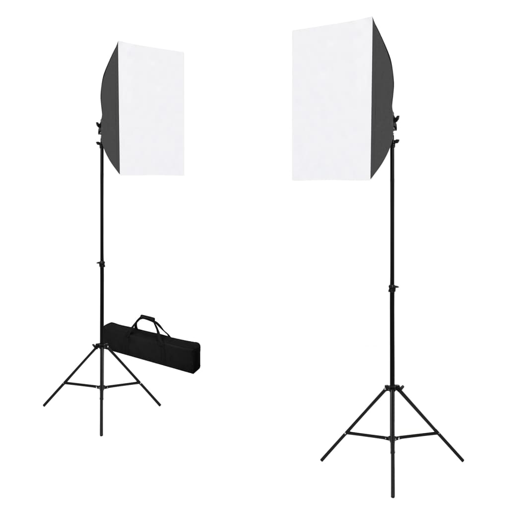 vidaXL Kit de estudio fotográfico con luces softbox y fondos