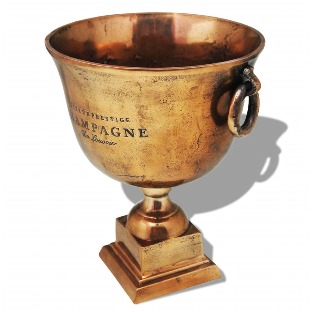vidaXL Enfriador de champán copa trofeo marrón cobre