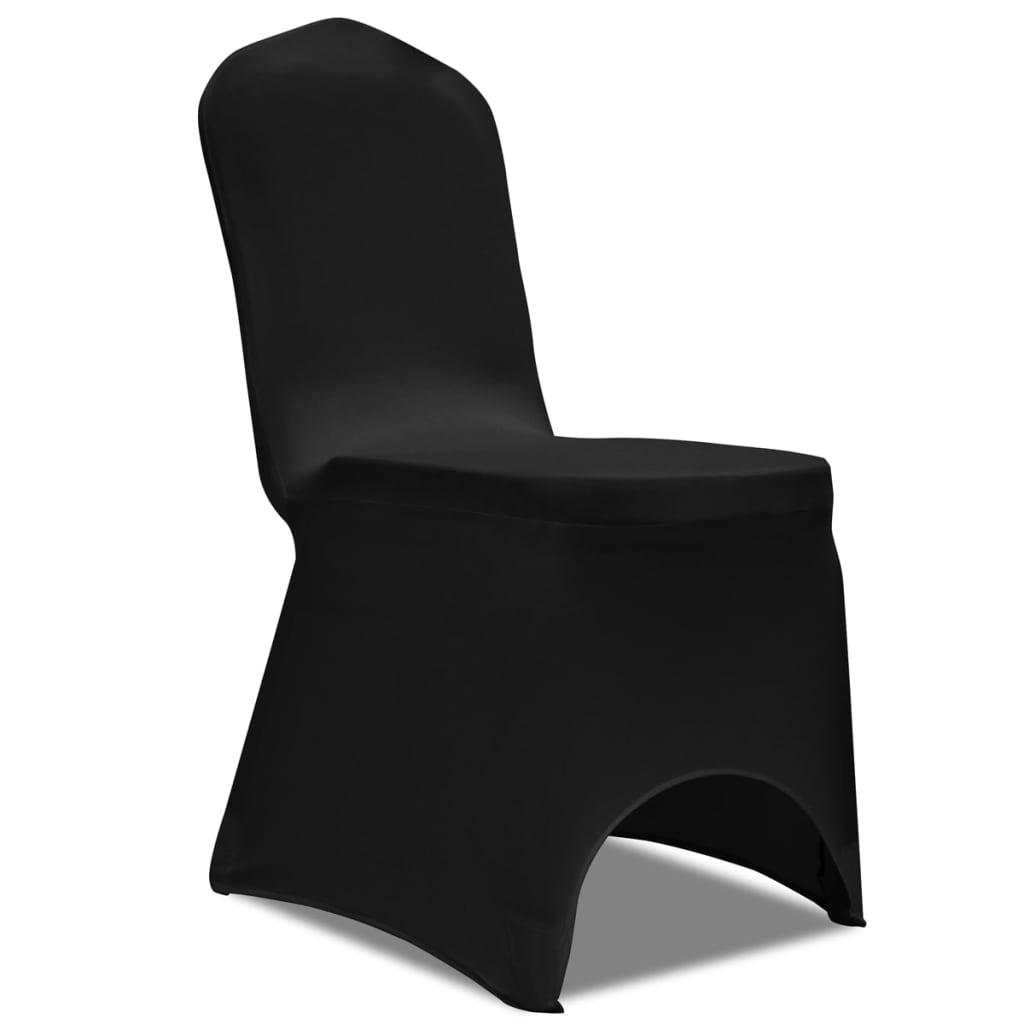 vidaXL Fundas elásticas para silla negras 100 unidades
