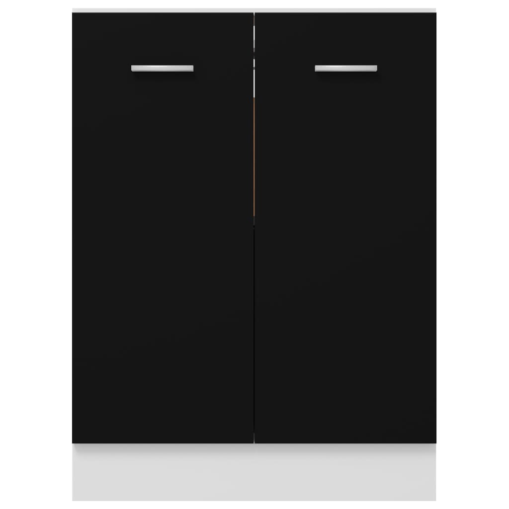 vidaXL Armario inferior de cocina ingeniería negro 60x46x81,5 cm