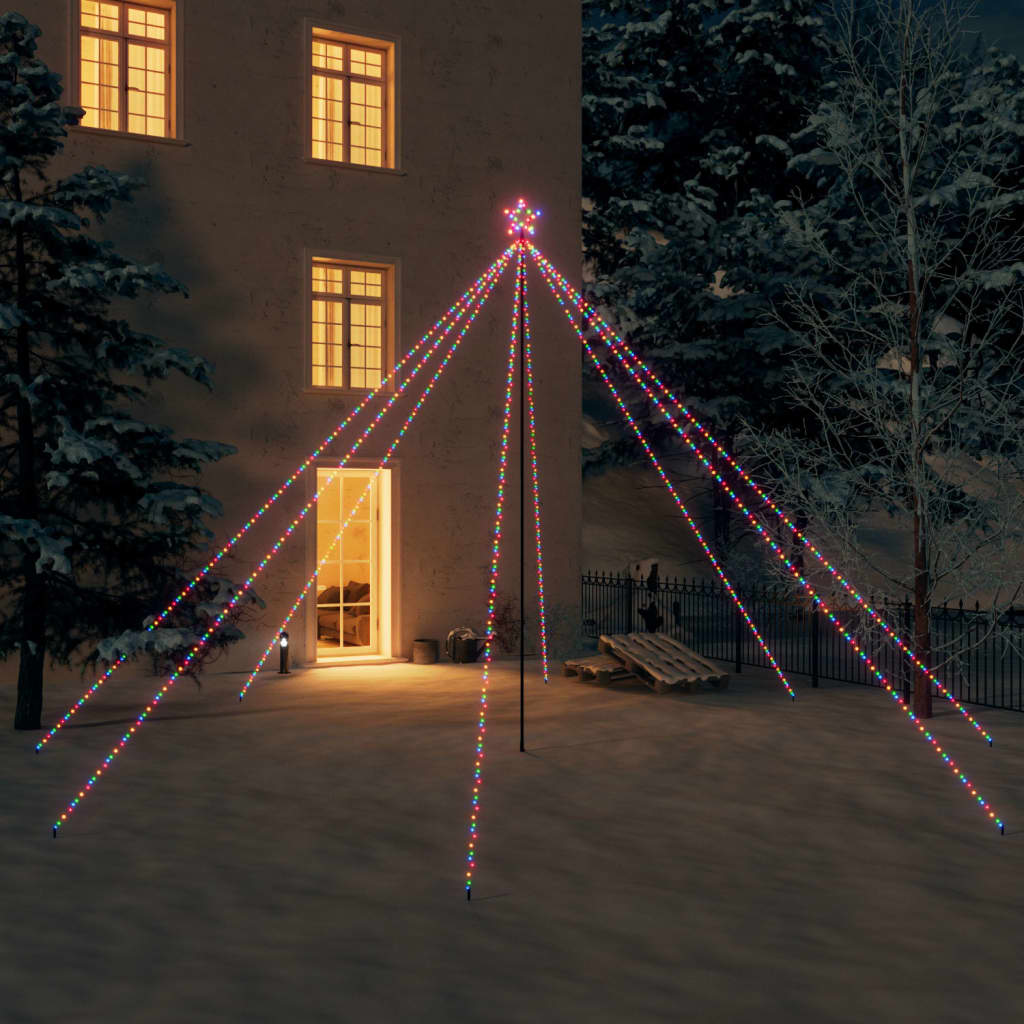 vidaXL Luces árbol de Navidad interior exterior 800 LED colores 5 m