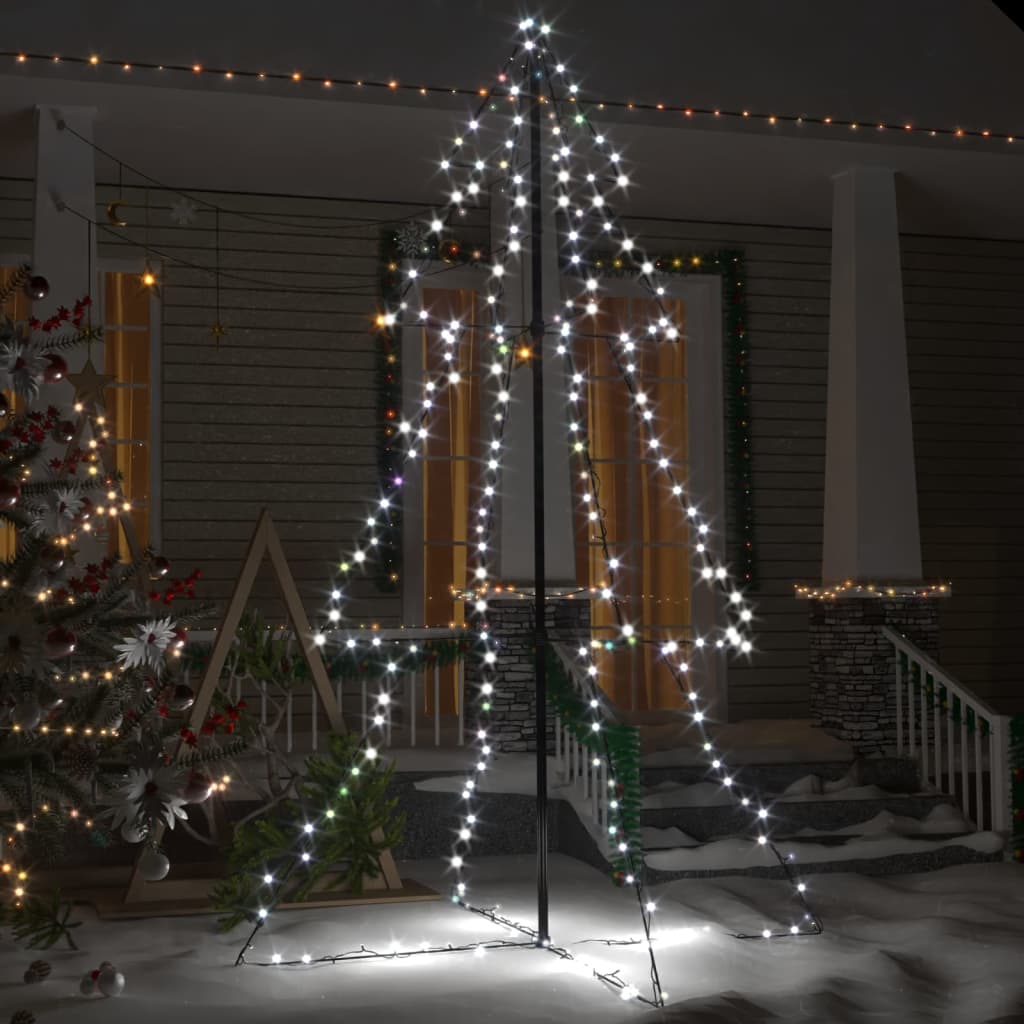 vidaXL Árbol de Navidad 240 luces LED interior y exterior 118x180 cm
