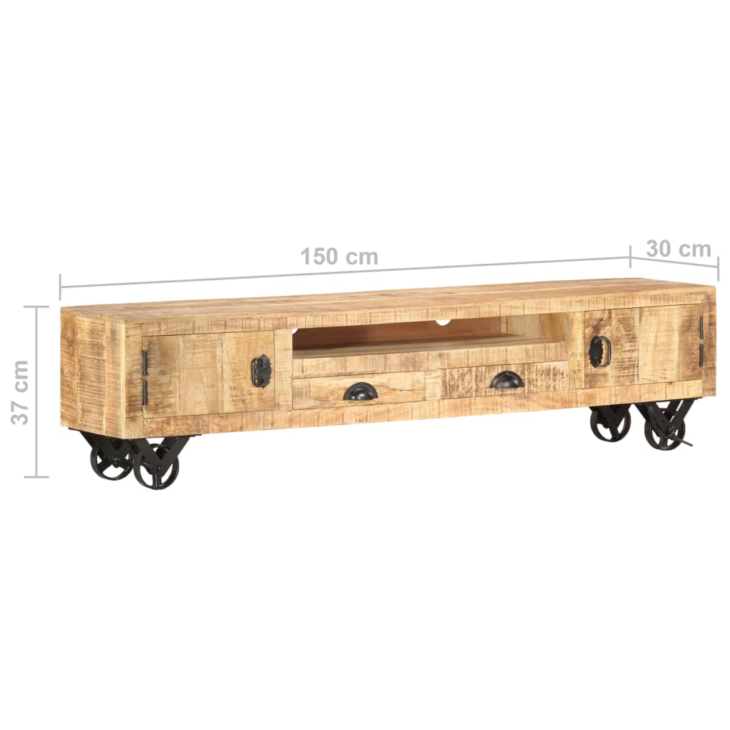 Mueble TV industrial madera mango 150 cm