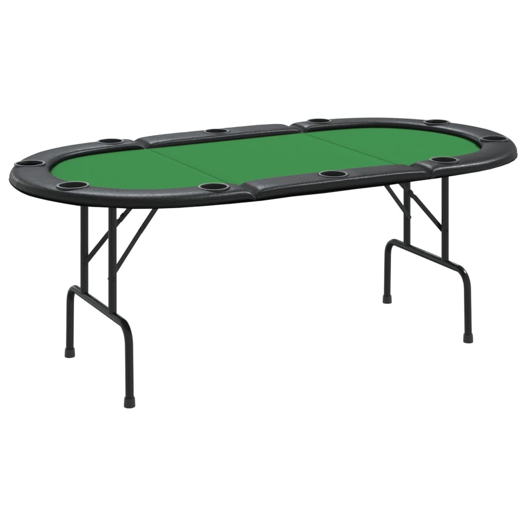vidaXL Mesa de póquer plegable para 10 jugadores verde 206x106x75 cm
