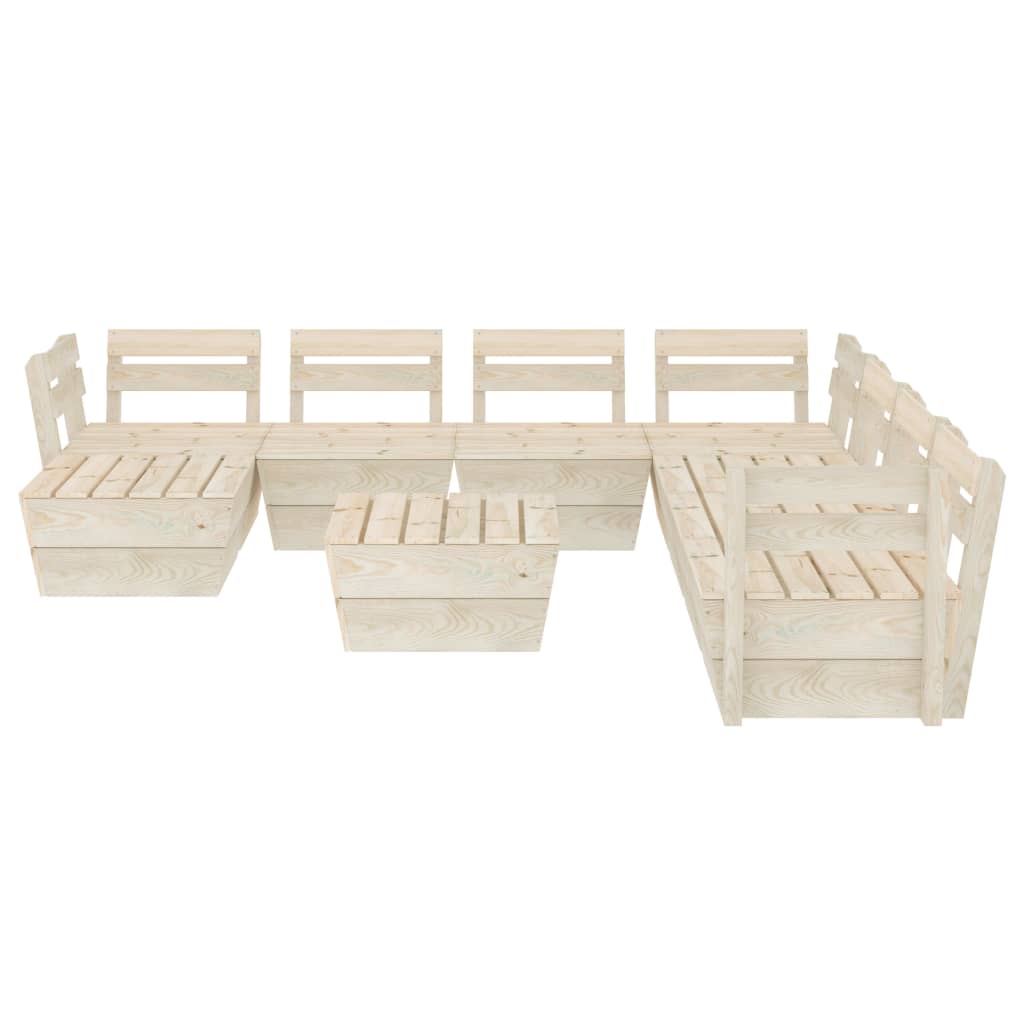 vidaXL Muebles de palets para jardín 9 pzas madera de abeto impregnada
